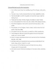 English Worksheet: Parts of the body