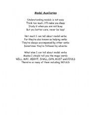 English worksheet: Modal Auxiliaries Poem