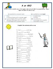 English Worksheet: A or An???