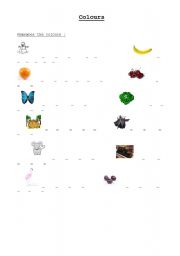 English Worksheet: COLOURS