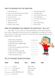 English Worksheet: Question words 