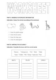 English worksheet: FOODS