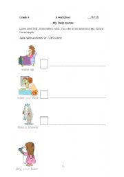 English Worksheet: Daily Routines - Fun Activity