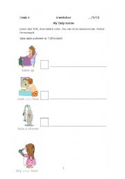 English worksheet: Daily Routines - Fun Activity