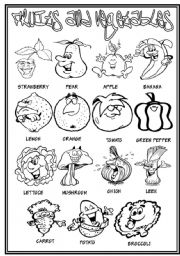 English Worksheet: Fruits and Vegetables