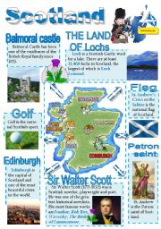 English Worksheet: Scotland-info poster for young learners (part 2)