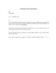 English Worksheet: Warning letter