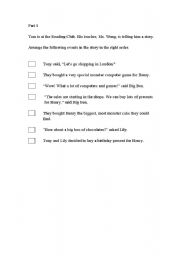 English worksheet: Story Telling by Teacher 1 - WS 1