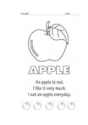 English worksheet: I like an apple