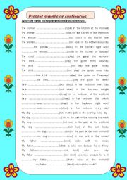 English Worksheet: Present simple or continuous.