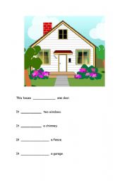 English worksheet: This house has gapfill