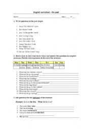 English Worksheet: Simple Past