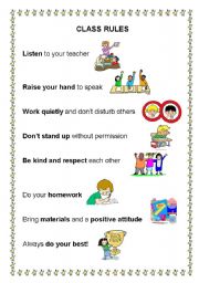 English Worksheet: Class Rules