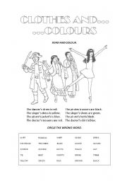 English Worksheet: CLOTHES AND COLOURS