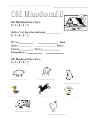 English worksheet: Old Macdonald