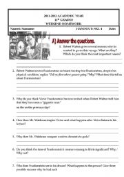 English Worksheet: Frankenstein