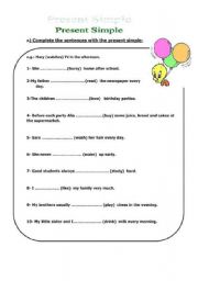 English Worksheet: Simple Present Tense