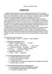 English Worksheet: Ambition