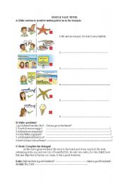 English Worksheet: Simple Past Tense