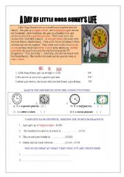 English worksheet:  a day of little bugs bunny