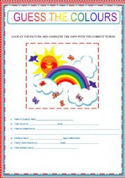 English Worksheet: GUESS THE COLOURS