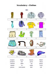 English Worksheet: Clothes 