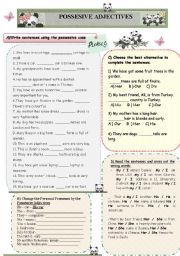 English Worksheet: possessive adjectives