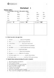 English Worksheet: SIMPLE PRESENT