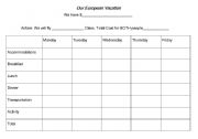 English Worksheet: Planning a Vacation Worksheet