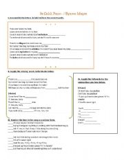 English Worksheet: Bruno Mars - It Will Rain