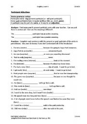 English Worksheet: Participial Adjectives