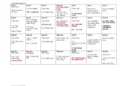 English Worksheet: Monthly Diary Pair Task
