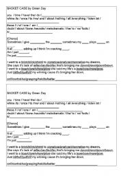 English worksheet: Basket case Lyrics