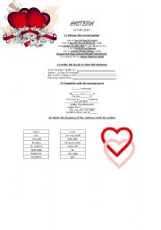 English worksheet: St Valentines Day :Hysteria by Deff Lepard.(love song)