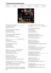 English Worksheet: Katy Perry: Firework gap filling exercise