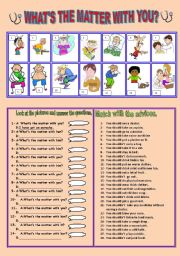 English Worksheet: what s the matter with you?