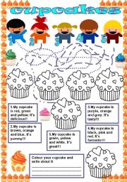 English Worksheet: cupcake colours