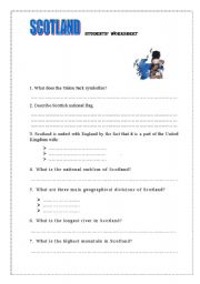 English Worksheet: SCOTLAND- fact files