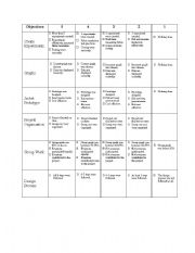 English Worksheet: Rubric template