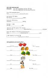 English worksheet: like / dont like