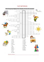 English Worksheet: Past Participles Crossword