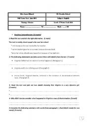 English Worksheet: full-term test 3