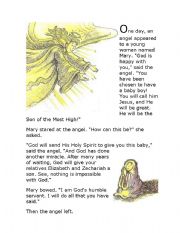 English Worksheet: Annunciation - Reading Comprehension