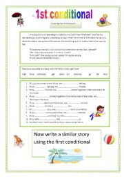 English Worksheet: write a story : 1st conditional