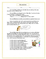 English worksheet: Two Simple Words; Who and How