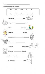 English Worksheet: Can