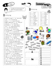 English Worksheet: Poster Series_01 A/An_Exercises (Fully Editable + Key)