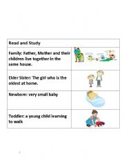 English worksheet: members of family