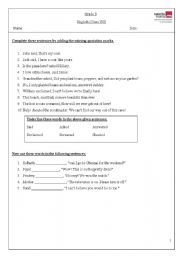 English worksheet: Said and asked