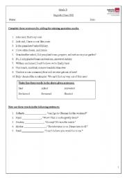 English Worksheet: Said and asked